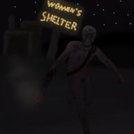 aftermath arm background bandolier beard blood building double_barrel_shotgun foot full_body grin hand head holding_object holding_shotgun leg lighting meta:tagme night rage shading shotgun sign smile smoke star variant:feraljak walking // 1500x1500 // 532.0KB