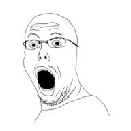 clothes glasses mustache open_mouth soyjak stubble variant:tatejak // 895x896 // 83.9KB