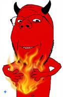 ai_generated burning demon fire geminijak glasses heart horn variant:gapejak wholesome // 668x1024 // 101.4KB