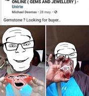 closed_mouth gem gem_skin glasses holding_gem holding_object multiple_soyjaks negro open_mouth ruby smile soyjak text variant:cobson variant:feraljak // 1284x1378 // 1.6MB