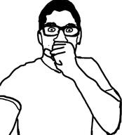 black_and_white chud covering_mouth soyjak surprised // 653x719 // 40.1KB