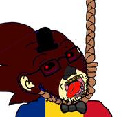 ack black_sclera black_skin blood bowtie eye_glow flag:romania fnas glasses open_mouth romania rope sega sonic sonic_the_hedgehog tophat variant:soyak // 984x865 // 159.0KB