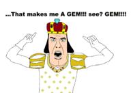 arm artist:sectionalism blue_eyes clothes crown gem glove hand hat he_will_always_be_a_gem lord_farquaad open_mouth pointing shrek soyjak subvariant:cobson_front text variant:cobson white_skin // 2784x1972 // 94.5KB