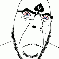 angry animated bbc black_skin crying cuck glasses mask queen_of_spades soyjak stubble variant:cobson white_skin // 676x707 // 725.4KB