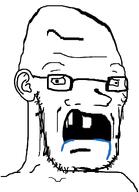 cross_eyed deformed drool ear glasses missing_teeth retarded scared soyjak stubble subvariant:soyak_(concerned) template variant:soyak // 839x1155 // 176.8KB