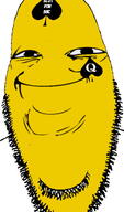bbc closed_mouth queen_of_spades smile soyjak stubble subvariant:hornyson tattoo variant:cobson yellow_skin yoba_face // 415x707 // 152.7KB
