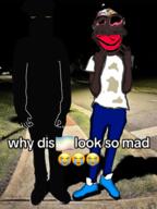 2soyjaks angry black_skin bloodshot_eyes brown_skin caption clothes crying distorted drawing emoticon flag:minor_attracted_person fnf_pedo full_body gang_signs hood irl looking_at_you meme nigga nigger niggers night oekaki ominous shading shitskin shoe stain stench subvariant:chudjak_front subvariant:chudplier subvariant:jartycuck tiktok trend:jartycuck trend:slopjak vantablack_skin variant:chudjak variant:markiplier_soyjak white_shirt why_dis_nigga_look_so_mad yellow_sclera // 716x955 // 680.9KB