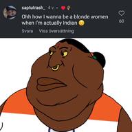 big_lips bindi brown_skin flag:india gypsy hooked_nose india indian instagram instagram_comment meta:tagme pajeeta piercing ponytail poo poojeeta ring subvariant:female_meximutt swedish_text variant:meximutt // 1079x1079 // 70.0KB