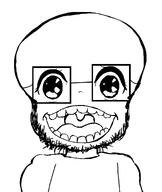 anime glasses nas stubble teeth tounge tranny_artstyle ugly variant:poopson white_background // 911x1080 // 137.9KB