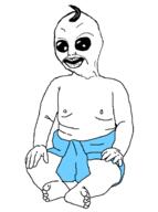 arm baby clothes deformed full_body hair hand leg oh_my_god_she_is_so_attractive smile soyjak subvariant:charlie underpants variant:chudjak // 466x624 // 43.2KB