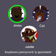'p 3soyjaks bloodshot_eyes brown_skin call cat_(namefag) cord flag:minor_attracted_person hair jimbo_(namefag) jubille_(user) looking_at_you meta:comment_on_this_if_this_is_true meta:namefags niko_(oneshot) oneshot oneshot_pedo_nigger open_mouth subvariant:massjak subvariant:wholesome_soyjak teeth text variant:alicia variant:feraljak variant:gapejak vc video yellow_sclera yellow_teeth // 1080x1080, 21.8s // 1.5MB