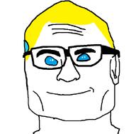 a10_eyes aryan closed_mouth glasses long_hair meta:unfunny_garbage series:aryan_soyjaks smile stubble thick_eyebrows useless_nuvariant variant:xoson // 600x589 // 16.5KB