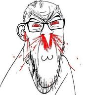 :3 blood bloodshot_eyes ear nosebleed smile subvariant:feralrage variant:feraljak vein // 375x391 // 49.2KB