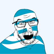 angry flag flag:hyogo glasses hair hyogo japan looking_at_you mustache open_mouth soyjak stubble teeth todofuken transparent_background variant:feraljak // 1500x1500 // 124.2KB