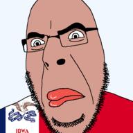 closed_mouth clothes flag flag:iowa hair iowa iowan lips mutt soyjak stubble subvariant:muttson text transparent_background united_states variant:cobson variant:meximutt // 721x720 // 65.4KB