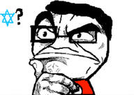 4chan closed_mouth confused flag flag:nazi_germany glasses hair hand judaism nazism question_mark soyjak star_of_david swastika thinking v_(4chan) variant:chudjak 🏳️‍🌈? // 1011x717 // 223.7KB