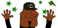 Semi-slopjak Warrior-Z(user) arm batman brown_skin clothes dc_comics hand hands_up hat islam kratos looking_up smile stars subvariant:mexiaryan text there_was_an_attempt variant:meximutt yellow_eyes // 896x437 // 23.8KB