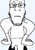animated arm bald boot closed_mouth ext=gif full_body glasses leg multiple_soyjaks neutral poorly_drawn stubble subvariant:neutralplier variant:markiplier_soyjak white_background // 260x260 // 1.2MB