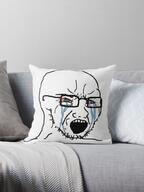 bloodshot_eyes crying glasses merchandise open_mouth palindrome_get photo pillow soyjak stubble variant:soyak // 750x1000 // 655.8KB