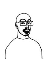 ear glasses mustache open_mouth soyjak stubble variant:unknown // 612x816 // 17.6KB