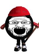 glasses hockey mascot open_mouth puck puckman renssealer soyjak stubble variant:markiplier_soyjak // 1080x1543 // 69.1KB