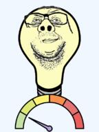 glasses lightbulb meta:tagme meter nose nostrils stubble variant:reaction_soyjak // 600x800 // 114.8KB