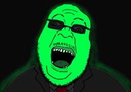 beard central_intelligence_agency glasses glowing green_skin open_mouth sunglasses tuxedo variant:brightson // 835x585 // 114.2KB