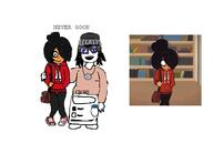 blue_eyes blush clothes crossover female glasses hair maya_(ongezellig) never_goon oekaki ongezellig open_mouth soyjak variant:soytan // 1300x1002 // 92.5KB