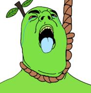 food fruit open_mouth peashooter rope suicide tongue variant:hydejak yellow_teeth // 778x800 // 87.8KB