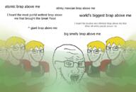 brap crossed_arms crying fetish glasses hand multiple_soyjaks nate open_mouth red_eyes stubble text that_one_fucking_picture_of_nate_being_a_smug_little_bastard variant:soyak // 1135x769 // 393.4KB