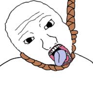 ack ack! hanging nas nas:wojak open_mouth suicide teeth tongue variant:bernd variant:wojak wojak // 768x719 // 129.4KB