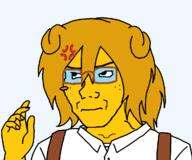 06eb anger_mark angry artist:xjanny blush closed_mouth clothes dog_ear ear femjanny glasses hair hand janny looking_up ponytail transparent_background variant:soyak yellow_skin // 1200x1000 // 37.5KB