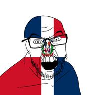 angry country dominican_republic flag glasses jacksepticeye looking_at_you mustache open_mouth soyjak stubble teeth variant:feraljak youtube // 1500x1500 // 57.4KB