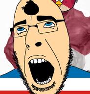 angry angry_birds big_bird_cock blue_eyes blush bvll crimea fingernail glasses hair looking_to_the_left nose_piercing open_mouth soyjak stubble subvariant:slutson teeth terence(angry_birds) thick_eyebrows variant:cobson white_skin // 679x708 // 114.4KB