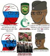 angry bloodshot_eyes chechens chetniks coat_of_arms croatia crying dshrgrusich muslims russia serbia soyjak tmd ukraine ustasha variant:cryboy_soyjak variant:soyak variant:wojak wojak // 1499x1664 // 1.8MB