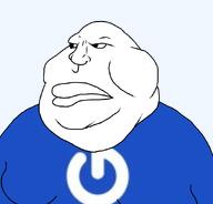 bald blue_shirt closed_mouth default_pfp frown gravatar obese transparent_background user variant:meximutt white_skin // 888x849 // 150.5KB