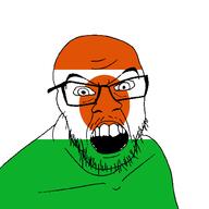 angry country flag flag:niger glasses looking_at_you mustache niger open_mouth soyjak stubble teeth variant:feraljak // 1500x1500 // 24.9KB