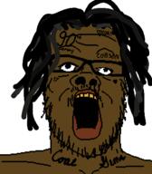 black_skin dreads face_tattoo nigger rapper tattoo variant:a24_slowburn_soyjak yellow_teeth ynw_melly // 454x520 // 9.4KB