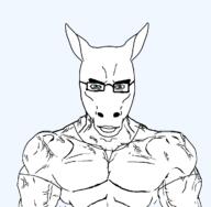 angry animal buff ear horse subvariant:muscular_chud variant:chudjak // 1200x1172 // 75.7KB