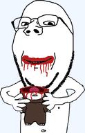 blood blood_on_face brain eating killing labubu smiling_face terrified variant:gapejak wholesome // 591x924 // 145.8KB
