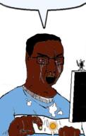 BRIMMIEST_COMMENTS_SECTION☣️☣️☣️_DO_NOT_ENTER☣️☣️☣️ angry argentina bloodshot_eyes brown_skin country countrywar crying flag flag:argentina hair hand monitor open_mouth shitgentina speech_bubble speech_bubble_empty sun typing variant:chudjak yellow_teeth // 300x472 // 99.2KB
