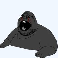 beard black_skin crying_blood glasses monster open_mouth scary variant:sheboonjak // 1064x1064 // 29.5KB