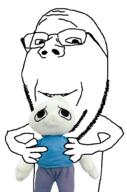 flurk holding_object plush stonetoss subvariant:wholesome_soyjak variant:gapejak // 667x1009 // 232.2KB