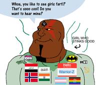 Warrior-Z(user) afghanistan arrow asian batman bbc bnwo commie communism faggot fart flag flag:afghanistan flag:india flag:iraq flag:norway flag:transgender_pride_flag fnf friday_night_funkin' gay girl hammer_and_sickle hello_my_name_is_(sticker) iraq islam kratos mudslime name_tag namefags nigger norway pajeet pisslam queen_of_spades red_star revjak rule34 shitskin slopjak speech_bubble stinky subvariant:mexiaryan taliban text tranny trans variant:meximutt // 1129x1000 // 255.8KB