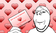 1soyjaks card comic_sans hand heart holding_object love paper pink_background subvariant:wholesome_soyjak text valentine variant:gapejak // 1500x900 // 632.0KB