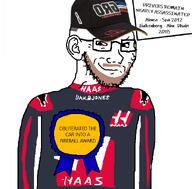 8 alonso award clothes f1 grosjean haas hat hulkenberg jack_n_jones looking_to_the_left romain_grosjean smug variant:soyak // 607x598 // 72.5KB