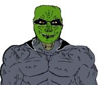 dinosaur_revolution green_skin grey_skin saurosuchus sharp_teeth subvariant:muscular_chud variant:chudjak yellow_eyes // 800x702 // 156.3KB