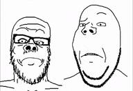 2soyjaks animated concerned confused ext=gif frightened frown im_not_soying_what_your_soying looking_at_each_other looking_to_the_left subvariant:wholesome_soyjak variant:a24_slowburn_soyjak variant:gapejak // 400x275 // 180.6KB