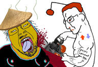 asian blood buff chainsaw china clothes down hat holding_chainsaw holding_object reddit rice_hat stink_lines subvariant:chainsaw_bernd tiktok tongue upvote variant:bernd variant:chudjak yellow_skin // 828x564 // 365.5KB