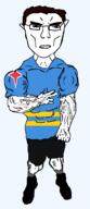 arm aruba buff closed_mouth clothes ear flag flag:aruba full_body glasses hair hand netherlands shoe soyjak star_(symbol) subvariant:chudjak_front subvariant:unbotheredchud variant:chudjak vein // 549x1268 // 38.1KB